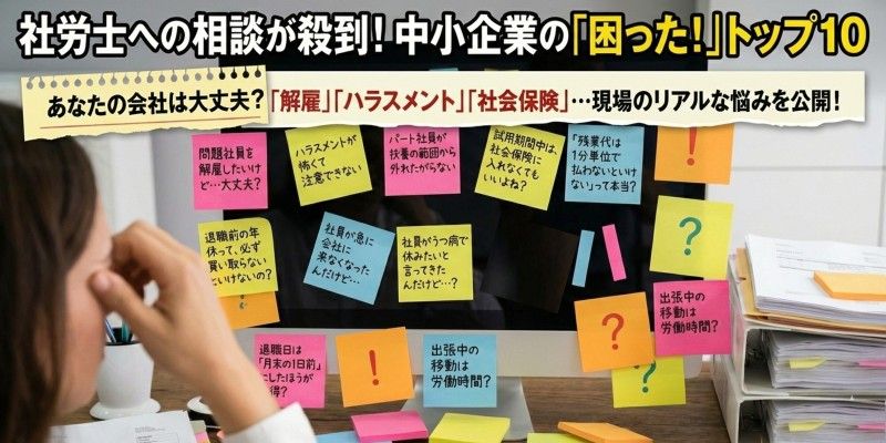社労士に相談の多い「会社の困りごとトップ10」!