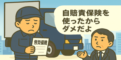 【労災の落とし穴（運送業）】 自賠責保険で労災対応したら、 労災保険は使えないでしょ？